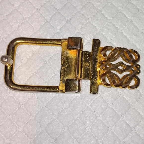 Loewe Anagram Gold & Silver Tone Belt Buckle LOEWE Anagram Reversible Leather Belt | Saks Fifth Avenue main image 2